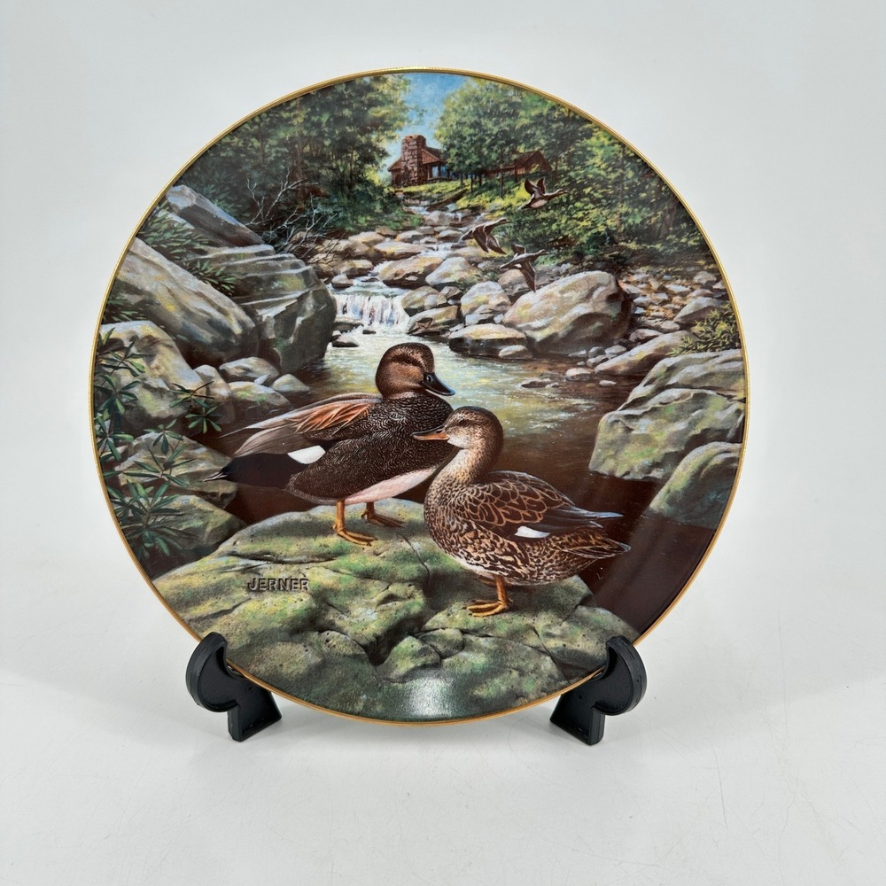 Edwin M Knowles 1988 The Gadwall Duck Collector Plate Bart Jerner 4010C 8.5"